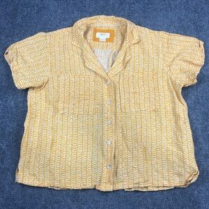 Maeve by Anthropologie Women’s Linen Blend Short Sleeve Surf Shirt